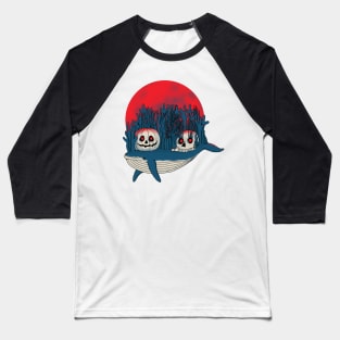 Horror Whale Island Baseball T-Shirt